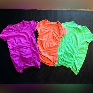 Athleta Short Sleeve Tees in Orange and Purple and Green